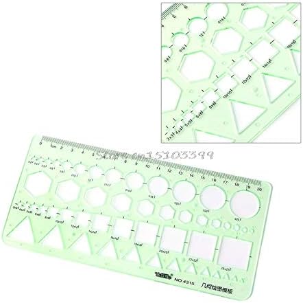 Pukido Plastic Circle Square Hexagon Geometric Template Ruler Stencil Measure Tool New G08 Drop Ship