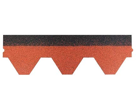 Isolbau Dachschindeln Hexagonal Dreieck - Dachpappe als Bedachung für Gartehaus, Vogelhaus, Hundehütte - Ziegelrot, 30… – Bild 3