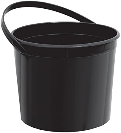 Missy Moo Candy Buffet Black Plastic Treat Buckets with Handle x 6