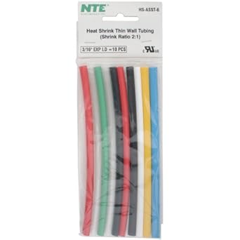 NTE Heat Shrink 2:1 Assorted Colors 3/16 x 6 10 Pcs.