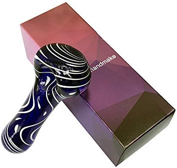 DUEPLAY SHOP ortable Glass Art Tube Handcrafted 4.2 inch (Blue Point)