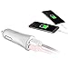 LAX Dual USB 4.8A Fast Car Charger for iPhone 6S Plus 6 Plus 6 5 SE 5S 5 5C 4S, Samsung Galaxy S7 S6 Edge Plus Note 5 4 S5 Tab S, LG, HTC, Nexus, iPad - Cigarette Lighter Power Adapter (Silver 4.8A)