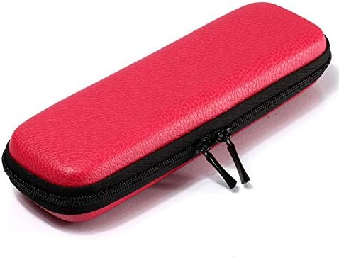 Protective Case - PU Leather Carrying Bag - Storage Case Cover - for Apple Pencil Phone Surface Screen Pen USB Cables(Rose Red)