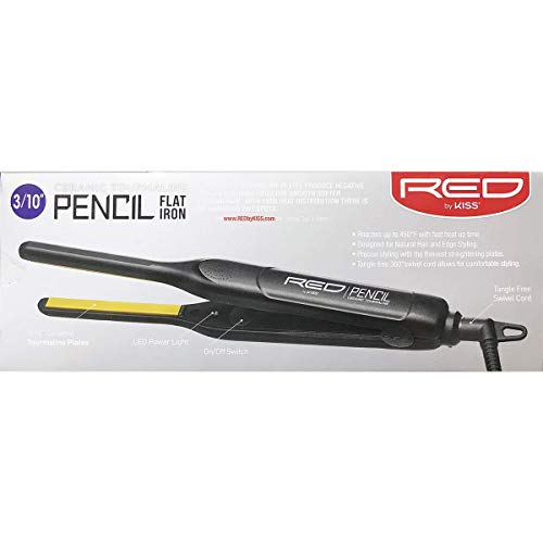 Kiss-Products-Red-Ceramic-Tourmaline-310-Inch-Pencil-Flat-Iron-101-Pound