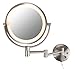 Conair Round Shaped Double-Sided Wall Mount Lighted Makeup Mirror (1x/8x, Brushed Nickel Finish)