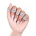 BERRICLE Sterling Silver 3-Stone Wedding Engagement Rings Round Cubic Zirconia CZ Split Shank Ring for Women, Rhodium Plated Size 4-10