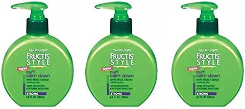 Garnier Fructis Style Curl Calm Down Anti-Frizz Cream, Strong Hold, 6 Fl Oz (Pack of 3) + FREE Schick Slim Twin ST for Sensitive Skin