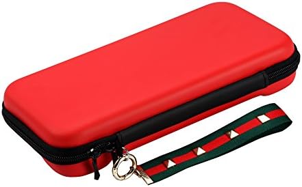 Jvckcoot Switch with 10 game box holder hard suitcase, switch console and accessories protection suitcase PSP game bag (red)