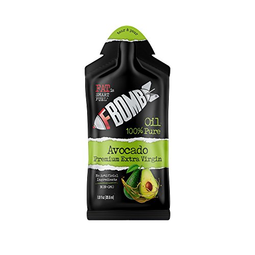 FBOMB Premium Avocado Oil: All-Natural, Raw On-The-Go Energy, Travel Packets | 100% Pure, Non-GMO, Gluten Free, Vegan, Keto Fat Bombs | Perfect Addition to Salads, Greens & Vegetables | 10 Pack