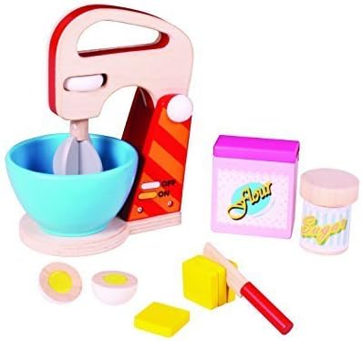 Njoykids Baking Mixer Pretend Play Wooden Toy Set