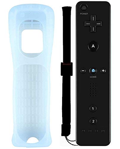 ZeroStory 1 Pack Classic Wireless Controller for Nintendo Wii and Wii U Console, Gamepad with Protective Silicone Case and Wrist Strap (Black) - Thumbnail 6