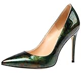 AOOAR Women's Checkered Heeled Dress Pumps Shoes