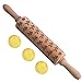 Embossed Rolling Pin - Engraved Rolling Pin for Baking - Cute and Lightweight Wooden Rolling Pin for Kids and Adults to Make Cookie Dough - Attractive Professional Cookie Decoration by MERRY BIRD