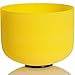 TOPFUND® Yellow Colored E Solar Plexus Chakra Frosted Quartz Crystal Singing Bowl 12 Inch