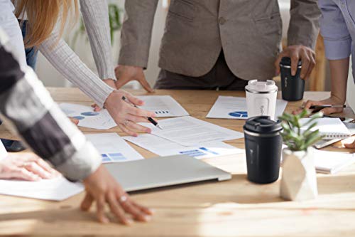 BYSTRA-Thermobecher--Kaffeebecher-to-go-100-Auslaufsicher--Isolierbecher-350ml--Trinkbecher-doppeltwand-Isolierung--Travel-Mug--Teebecher--Reisebecher-BPA-Frei--schwarz