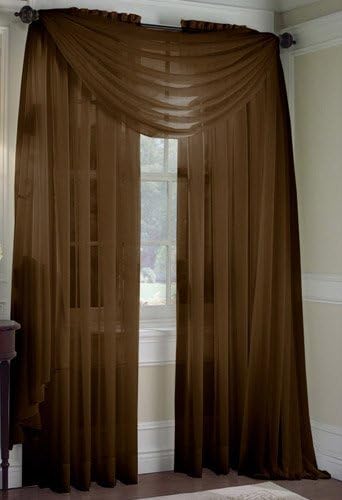 Amazon Com Decotex Beautiful Elegant Solid Chocolate Brown Sheer
