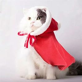 Legendog Cat Costume Pet Christmas Costume Red Velvet Pet Cape Cat Cloak with Christmas Hat Cat Apparel for Cats and Small Dogs