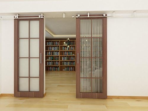 Diyhd 8ft Ceiling Mount Double Sliding Barn Wood Door Track