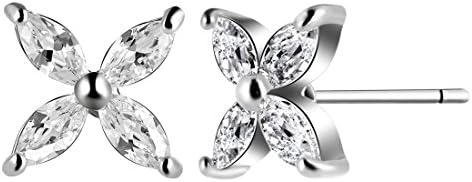 TFollow Earring Flower Shape Shinne 3A Cubin Zircon Sweet Women's Stud Wedding Engagement Earring