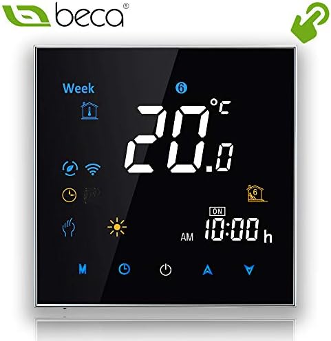 BECA 3000 Series 3A LCD Touch Screen Boiler Heating Intelligent Programming Control Thermostat (Boiler Heating, Black(Touch))