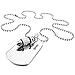 INBLUE Men's Alloy Pendant Necklace Silver Tone Bullet Dog Tag Army Name Tribal 27 Inch Chain