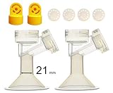 21 mm 2xOne-Piece Small Breastshield w/ Valve and Membrane for Medela Breast Pumps; Replacement to Medela PersonalFit 21 Breastshield and Personal Fit Connector; Made by Maymom