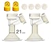 21 mm 2xOne-Piece Small Breastshield w/ Valve and Membrane for Medela Breast Pumps; Replacement to Medela PersonalFit 21 Breastshield and Personal Fit Connector; Made by Maymom