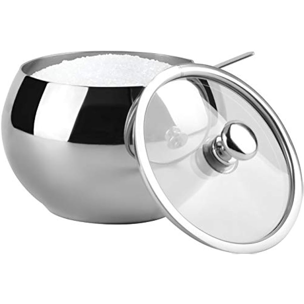 KooK Sugar Bowls Large Bowl, Glass With Clear Lid And Spoon, Holds 2 Cups Of eBay