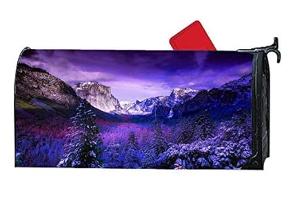 Amazon Com Tollyee Sunset Dusk Log Cabin Lake Mailbox Cover