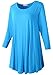 LARACE Women 3/4 Sleeve Tunic Top Loose Fit Flare T-Shirt(3X, DeepSkyBlue)