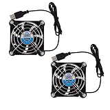 WINSINN 80mm USB Fan 5V for DIY PC Computer Case Receiver DVR Playstation Xbox Cooling - 0.27A 1.35W 2600+-10% RPM (Pack of 2Pcs)