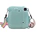 Katia Transparent Groovy Camera Case Compatible for Fufifilm Mini 8 and 9 with Rainbow Shoulder Strap - Blue