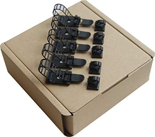 IEUYO 80 PCS Multipurpose Cable Clips, Cable Wire Management, Drop Cable Clamp Wire Cord Tie Holder, Adjustable Nylon Cable Ties and Self-adhesive Car Cable Organize for Car, Office and Home,2Sizes