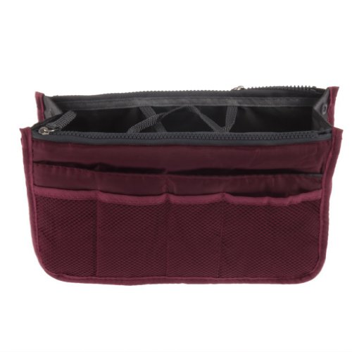 WITERY Travel Essential Bags-in-Bag,Travel Storage Mesh Bag Organiser iPad Case Cosmetic Bag Make-up Beauty Wash Bag Red