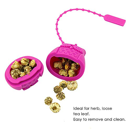 REAMTOP 6PCS Owl Design Silicone Tea Infuser, Reusable Cute Safe Loose Leaf Tea Bags Strainer Filter