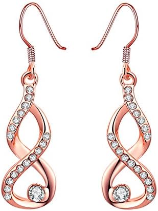 BaoyuXuan Women Fashion K - Gold Simple 8 - Shaped Row Of Diamond Earrings Zirconia AKE020