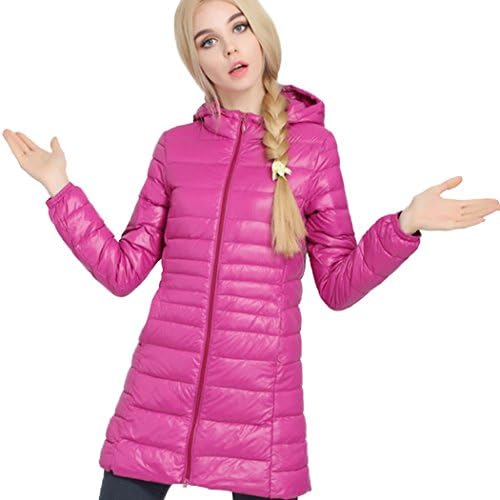 Fumx Women's Hooded Ultra Lightweight Down Jacket Packable Rose S