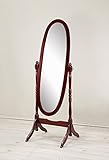 Roundhill Furniture Traditional Queen Anna Style Wood Floor Cheval Mirror, Cherry Finish (Misc.)
