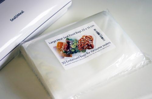 50 Professional grade Embossed Vacuum sealer Bags W(20) X L(45 cm) Large (long) size for FoodSaver, Bifinett, Magi Vac, Rival Seal A Meal, JML, Vac Master Vacuum food sealer machines. Total 22.5m of bag As used by top chefs and caterers