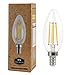 La Farah LED Filament Candelabra Bulb 6 Pack -4W LED Edison Candelabra Bulb -40 Watt Equivalent -2700K Warm White-E12 LED edison bulb chandelier-ETL listed