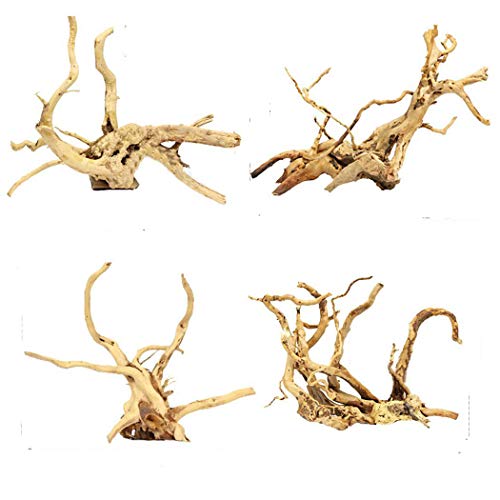 Hamiledyi Aquarium Driftwood Natural Wood Driftwood Branches Reptiles Aquarium Decoration Assorted Fish Tank Plant Stump Ornament Decor 4 Pack