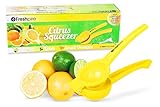 Freshpire Premium Lemon Squeezer - Manual Citrus Juicer Press - Squeeze Lemon Lime Orange and Extract All Fruit Juice - Easily Clean Aluminum Metal for Heavy Duty Handheld Use - Dishwasher Safe