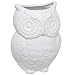 MyGift® White Owl Design Ceramic Utensil Holder, Kitchen Counter Cooking Utensil Storage Crock