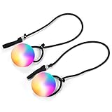 Wanby 1 Pair Poi LED Thrown Balls for Professional Hip-hop,Belly Dance Level Hand Props for Kids Gift (Multi-colored)
