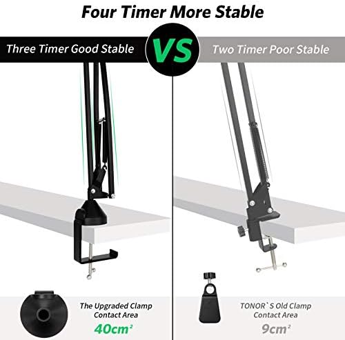 Blue Yeti microphone attached to a desk clip for display.