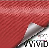 VVIVID XPO Blood Red 3D Carbon Fiber 5ft x 1ft Vinyl Wrap Roll with Air Release Technology
