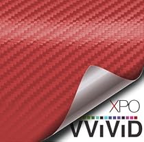 VVIVID XPO Red Carbon Fiber 5ft x 6ft Car Wrap Vinyl Roll with Air Release Technology