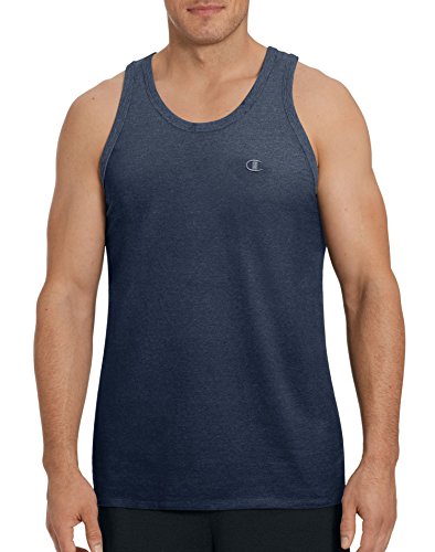 Champion Men's Classic Jersey Ringer Tank Top, Navy, XL