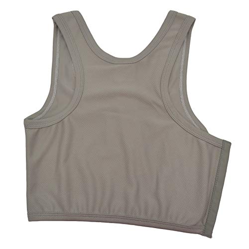 BaronHong Mesh Chest Binder Short Corset Sport Bra for Tomboy Lesbian(Gray,XXXL)