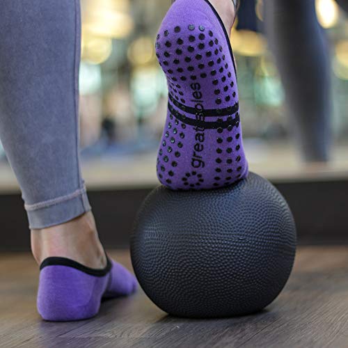 Great Soles Ballet Grip Sock (Violet/Black, Cotton)